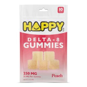 Buy Happy Delta 8 Gummies UK – Peach 25mg