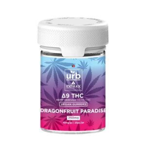 Urb Extrax Delta 9 THC Gummies UK – Dragonfruit Paradise 10mg 25 Count