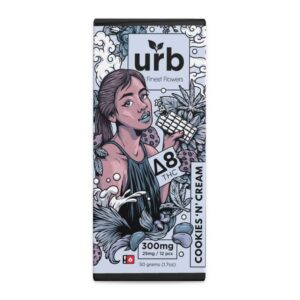 Buy Urb Finest Flowers Delta 8 THC Chocolate Bar – Cookies ‘N’ Creme 300mg Online UK